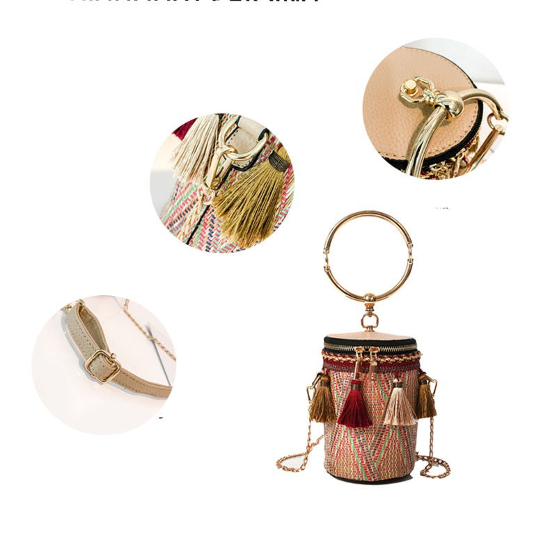 IELGY handbag shoulder bag Fringed woven