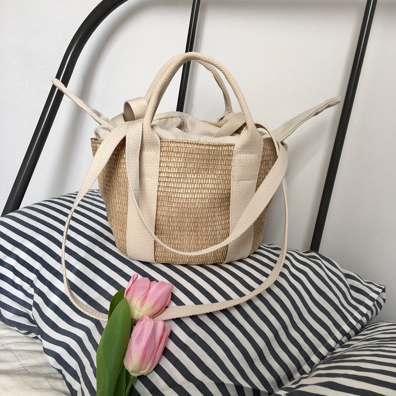 IELGY Straw bag female retro rattan bag Messenger bag