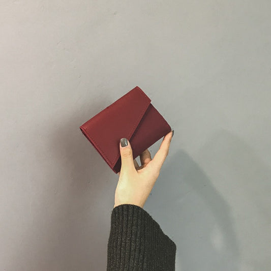 Trifold wallet female short student folding retro Harajuku coin purse