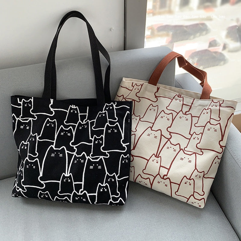 IELGY Japanese Korean style large-capacity simple portable canvas bag