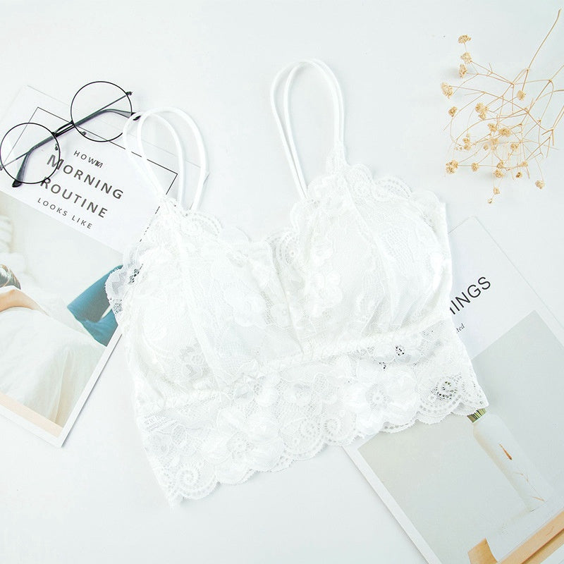 IELGY Lace beauty back sun flower wrapped chest underwear vest tube top