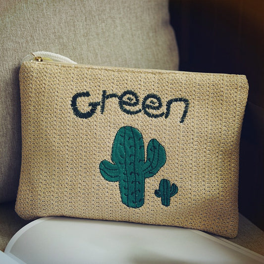 Straw bag cactus envelope bag