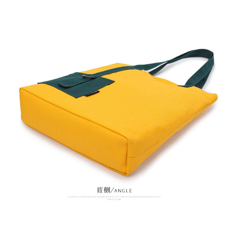 IELGY Shoulder bag female big package Korean simple wild canvas bag