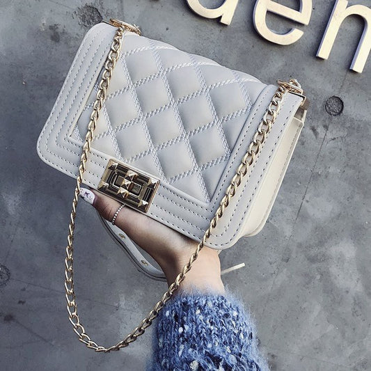 Korean version of the chain rhombic lock shoulder bag Messenger bag