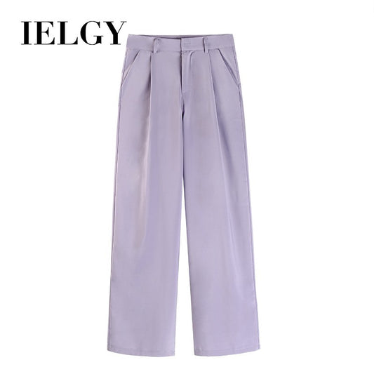 IELGY Summer purple women's wide trousers purple Wide-legged Pants
