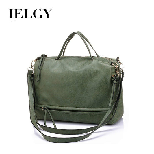 IELGY Handbag shoulder bag scrub machine bag retro diagonal big bag lady