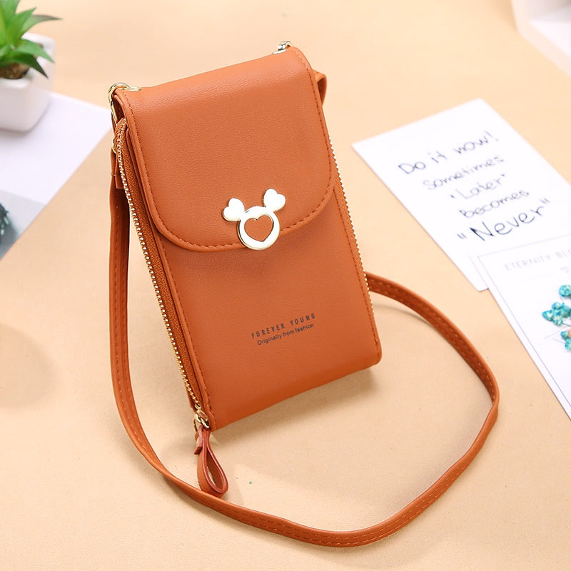 IELGY Korean mobile phone bag ladies messenger bag PU fashion multi-purpose coin purse