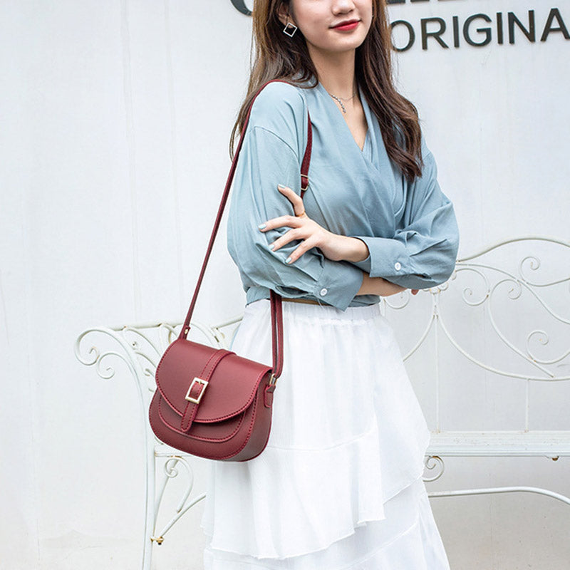 IELGY Fashion Women's bag Mobile phone Saddle Japanese and Korean All-match Black 4 colors Diagonal One shoulder Trendy