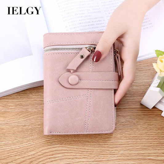 IELGY Women's short wallet small fresh multifunctional folding