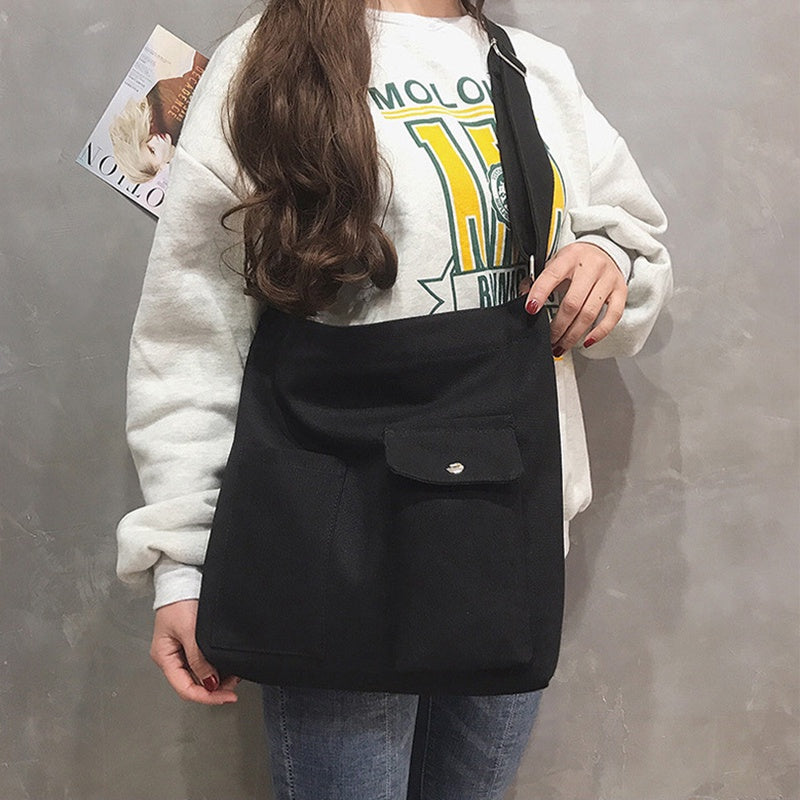 IELGY simple pocket canvas messenger bag for class