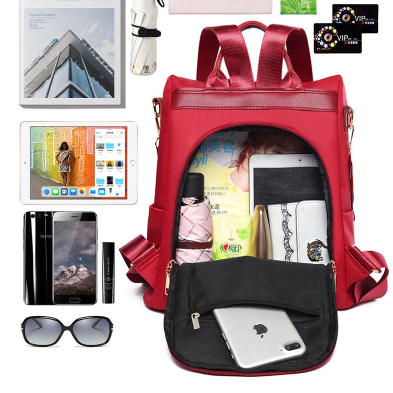 IELGY Multifunctional Anti-theft Backpack Female Korean Style Oxford Fashion Travel Backpack