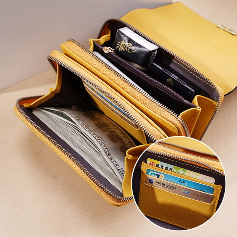 IELGY mobile phone bag ladies diagonal coin purse multi-card pocket clutch