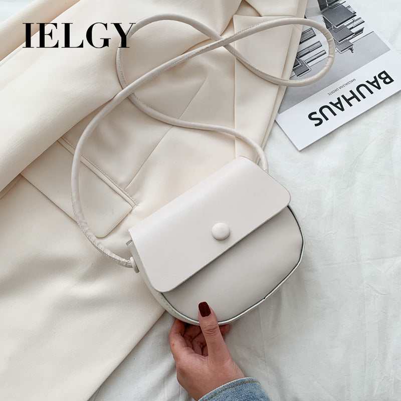 IELGY Simple single shoulder small bag female bag popular fashion messenger bag ins wild saddle bag