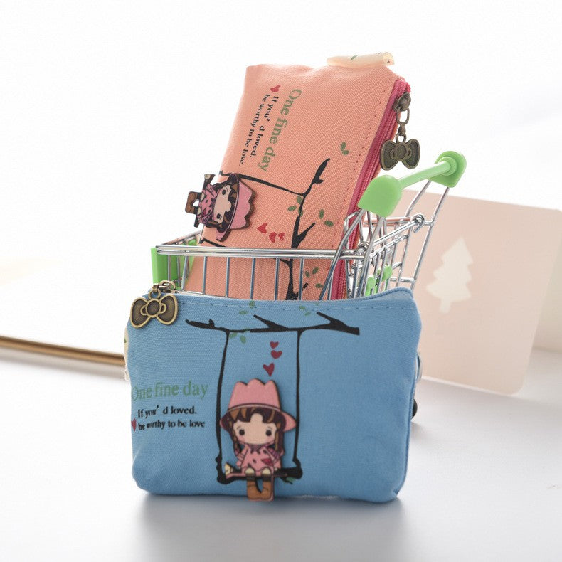 IELGY New canvas cartoon coin purse