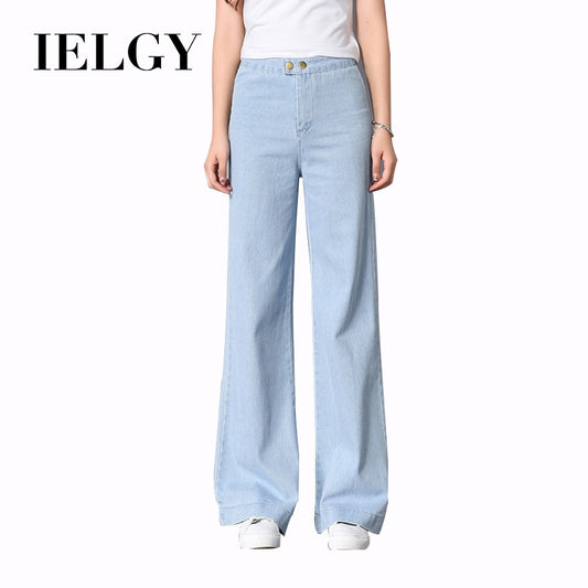 IELGY Women's jeans wide leg pants high waist loose straight pants casual trousers
