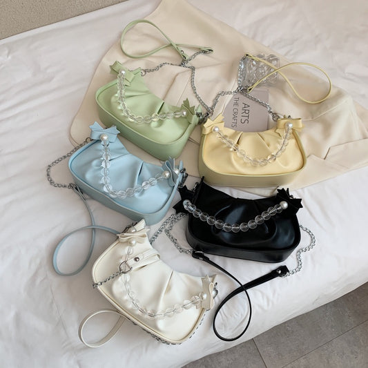 IELGY female bag crystal beads portable Korean style simple one-shoulder messenger bag