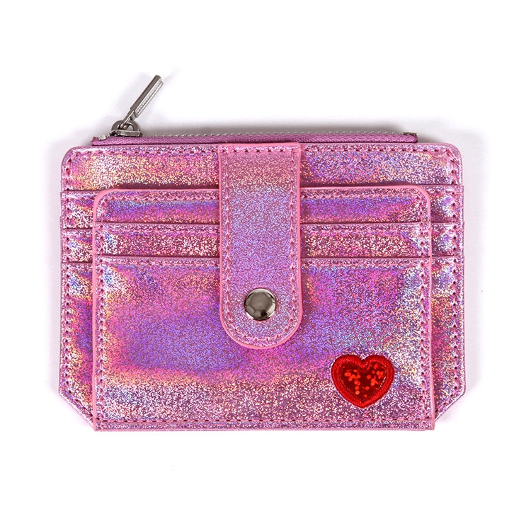 IELGY laser PU leather embroidery card holder card zip coin purse