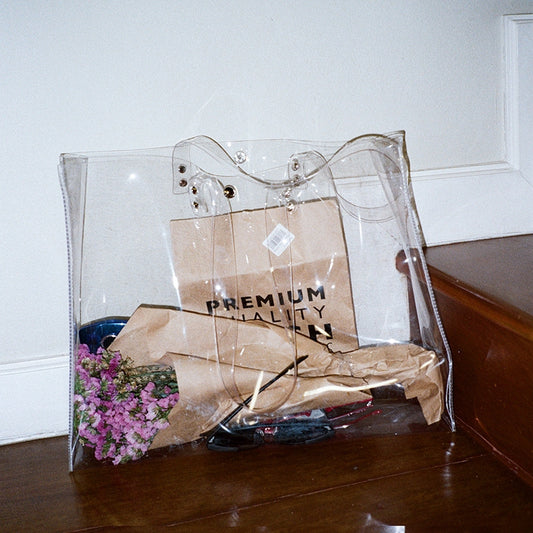 Ins transparent package PVC jelly package shopping beach bag