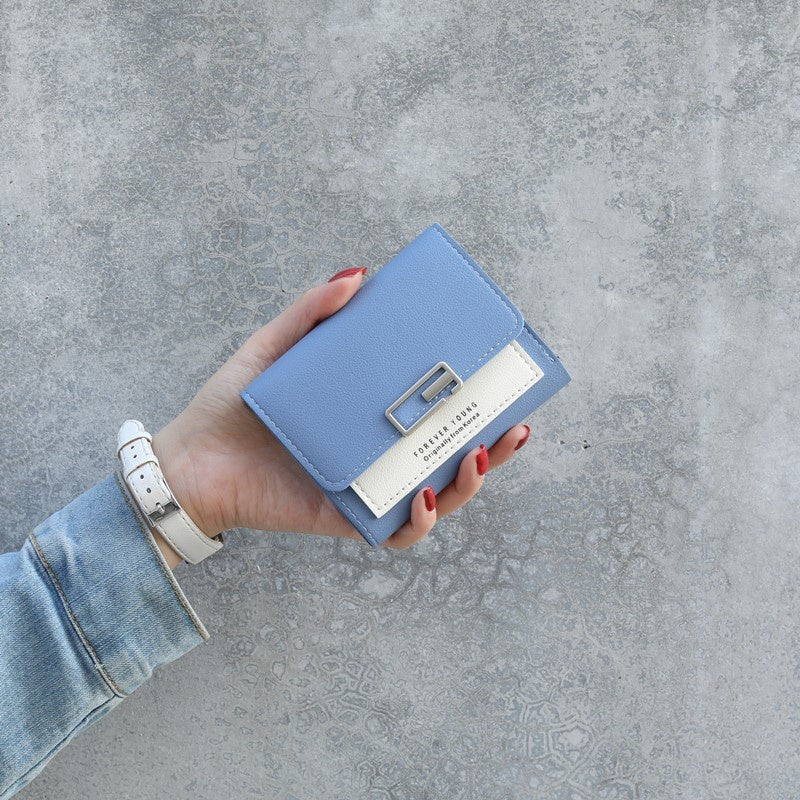 IELGY Wallet women's short buckle fashion Mini zero wallet