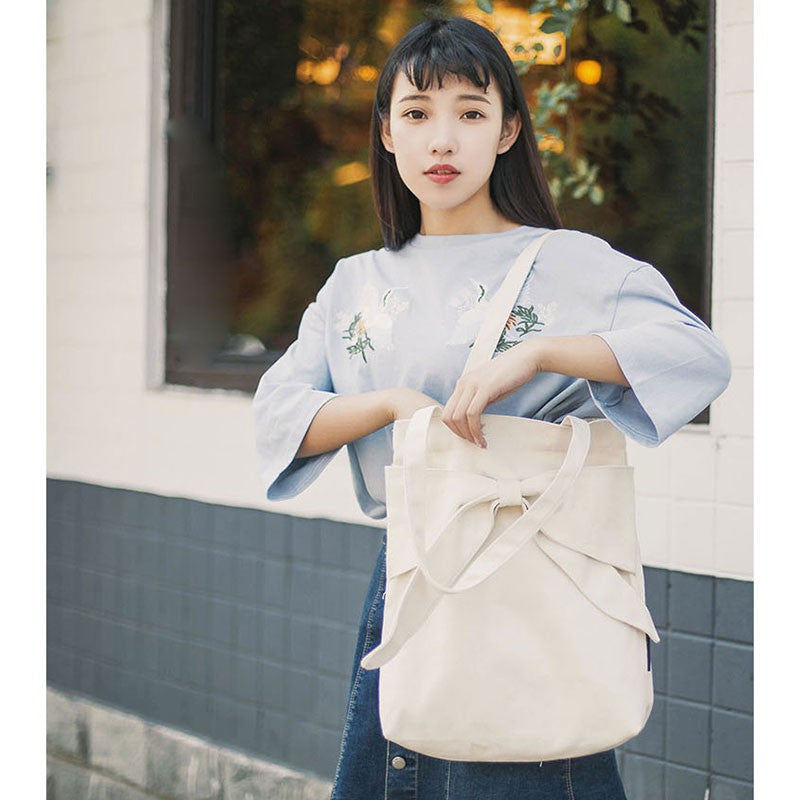 IELGY Canvas Bags Vintage Art Bags Big Bows