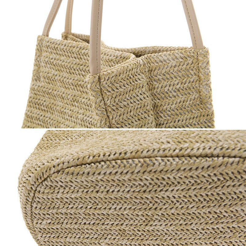 IELGY Casual woven shoulder bucket bag handbag