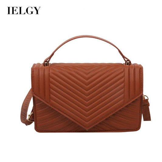 IELGY fashion rhombus embroidery thread female bag retro small square solid color texture single-shoulder messenger