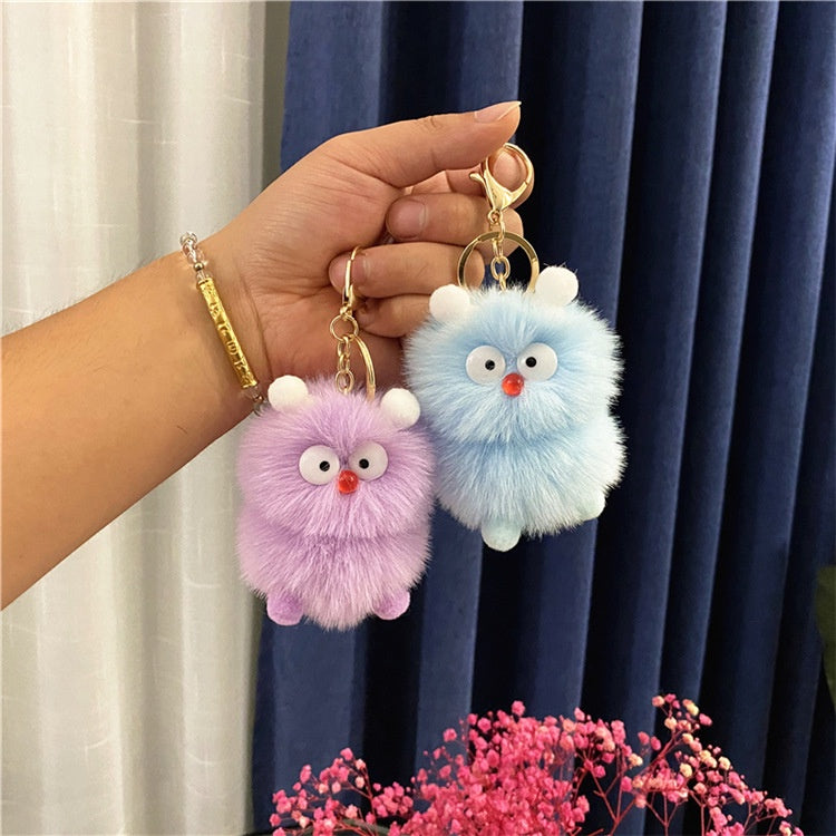 IELGY Cute cartoon little monster plush doll bag pendant