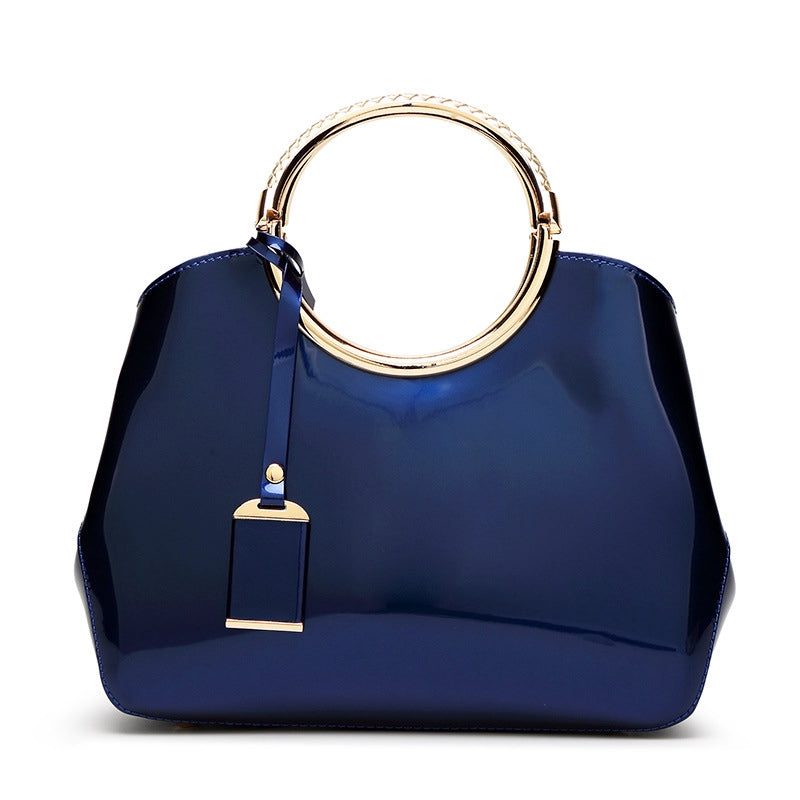 IELGY Patent leather bag shoulder bag, European and American style, bright face handbag