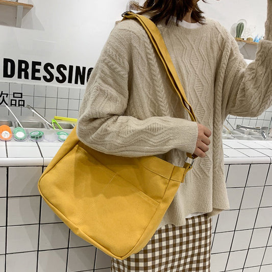 IELGY bag women's shoulder retro canvas bag large capacity all-match messenger bag tide