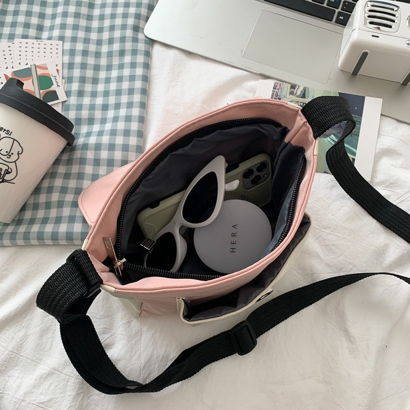 IELGY Spot new solid color street canvas shoulder bag