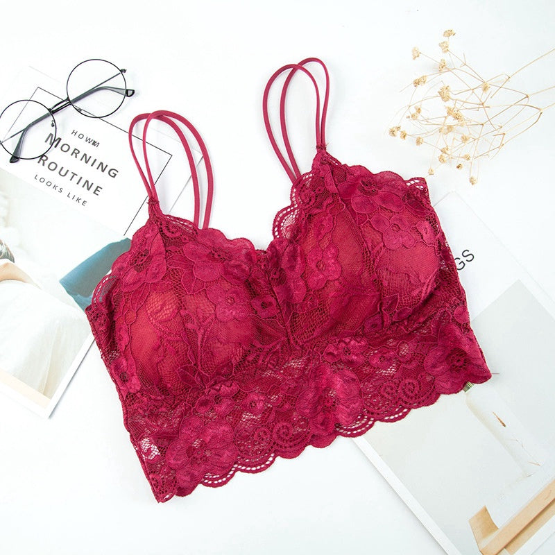 IELGY Lace beauty back sun flower wrapped chest underwear vest tube top
