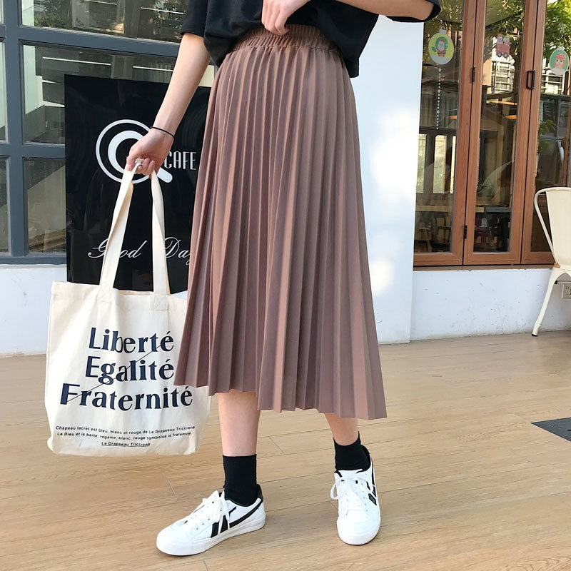 IELGY Women's Vintage A-Line High Waist Pleated Skirt