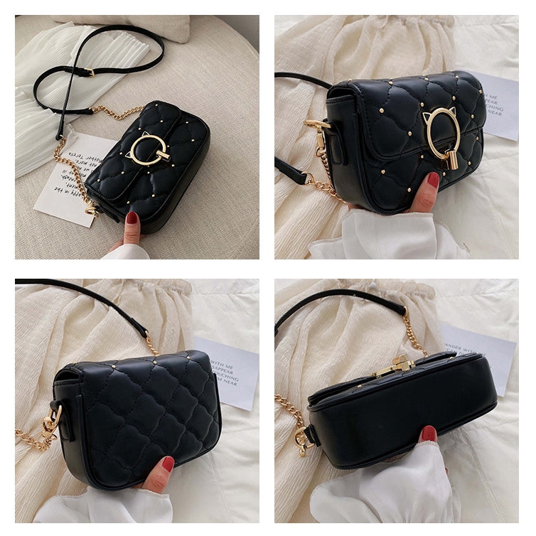 IELGY, studded crossbody bag, stylish rhombic chain shoulder bag
