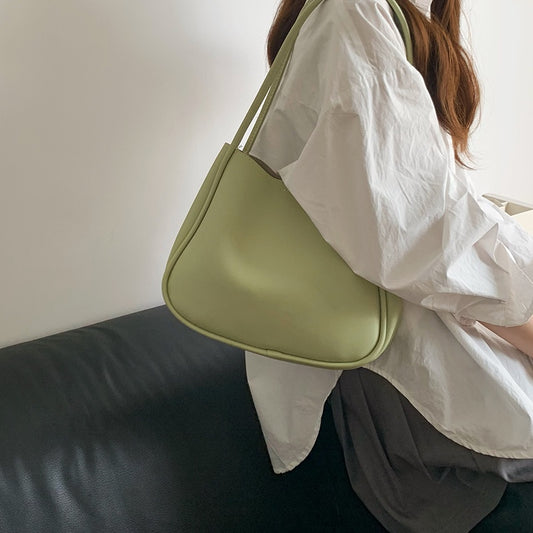 IELGY women's korean style solid color large capacity shoulder bag