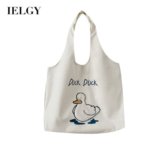 IELGY Japanese mini cute one-shoulder work canvas bag women