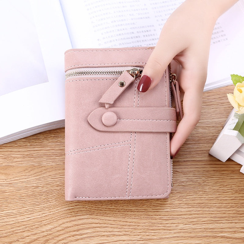 IELGY Women's short wallet small fresh multifunctional folding