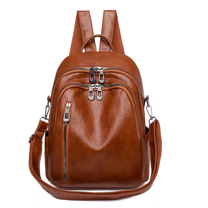 IELGY women's fashion anti-theft multifunctional large capacity soft leather backpack