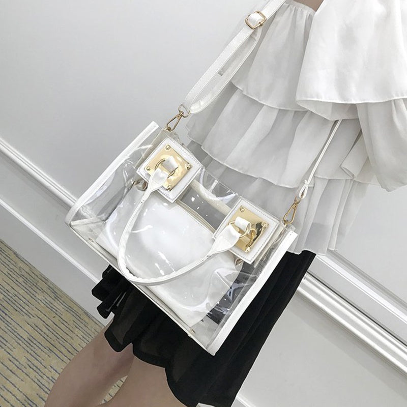 IELGY women's korean version all-match transparent jelly mother and child bag