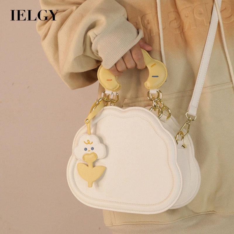 IELGY Niche all-match cream cloud cute messenger women's bag
