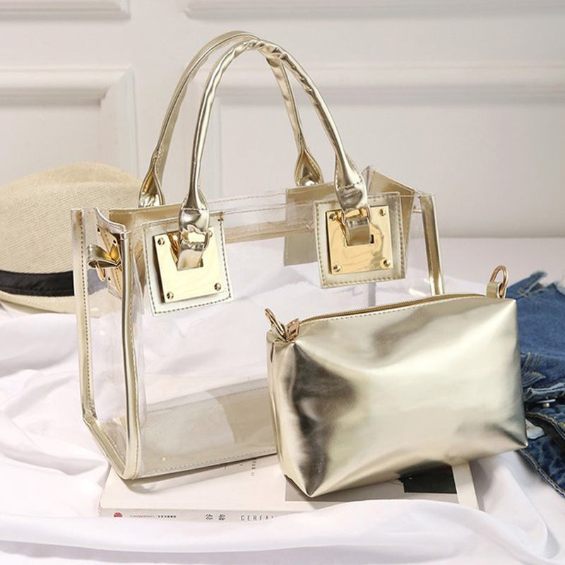 IELGY women's korean version all-match transparent jelly mother and child bag