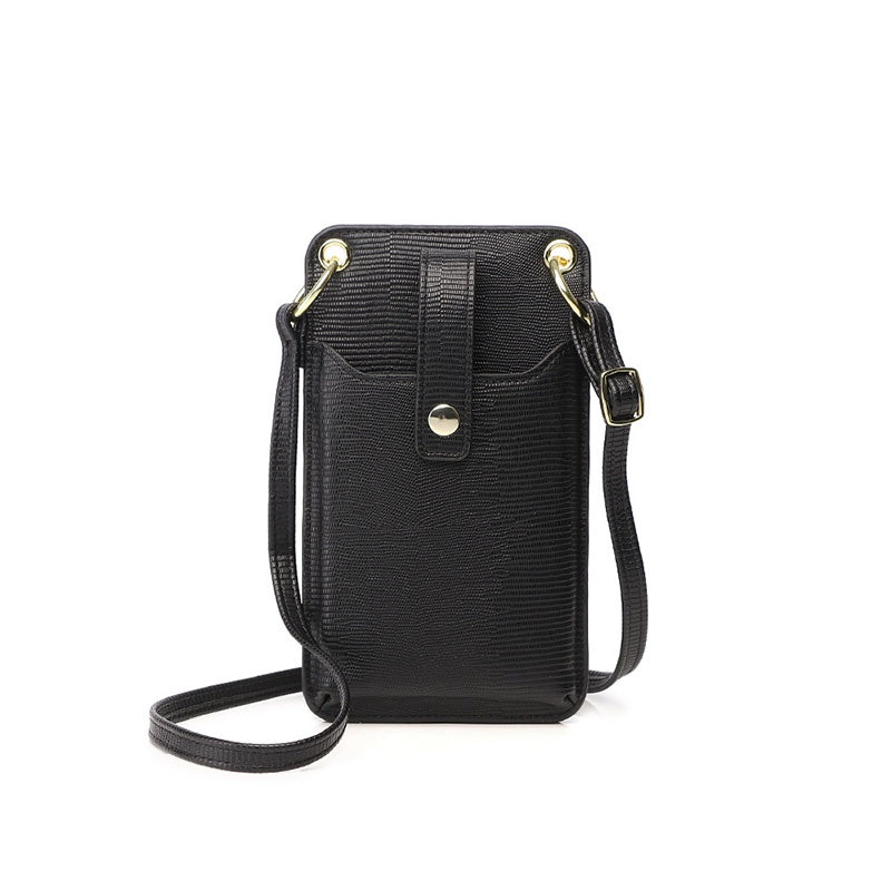IELGY women's korean style simple diagonal big ring buckle mobile phone bag