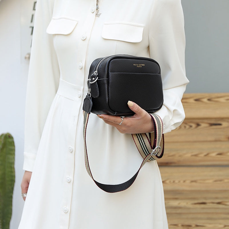 IELGY retro fashion top layer cowhide broadband messenger bag for women