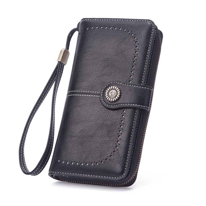 IELGY Women's Korean Style Long Wallet With Large Capacity Zipper Buckle