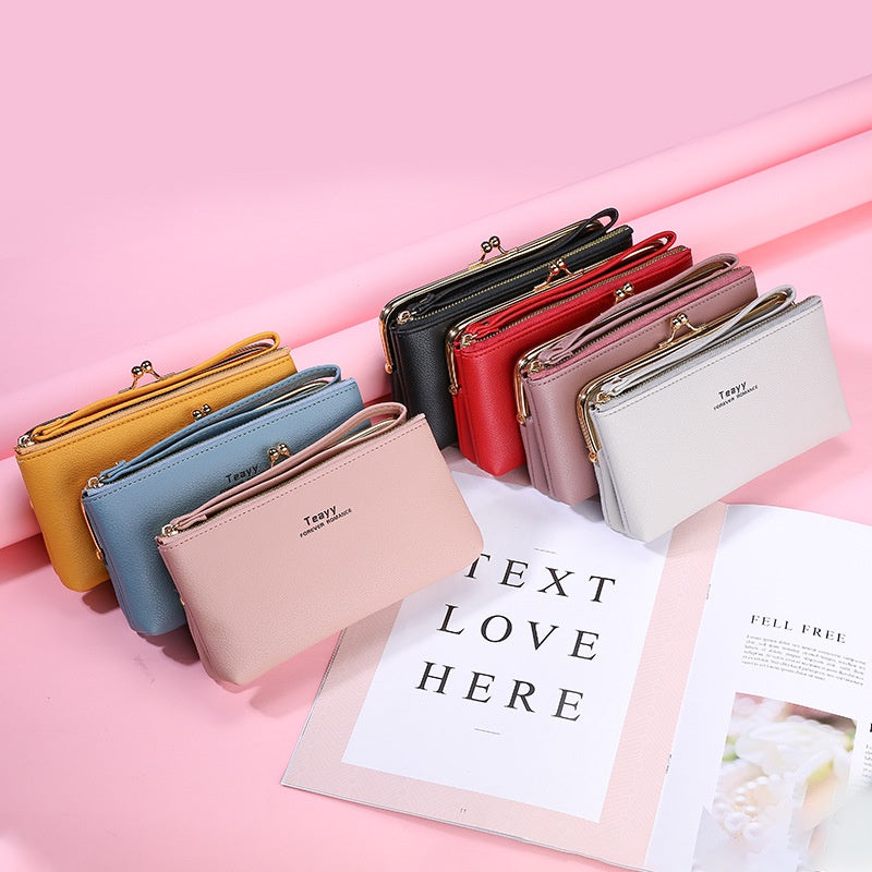 IELGYWomen's Retro Coin Purse Long Fashionable Temperament Soft Leather