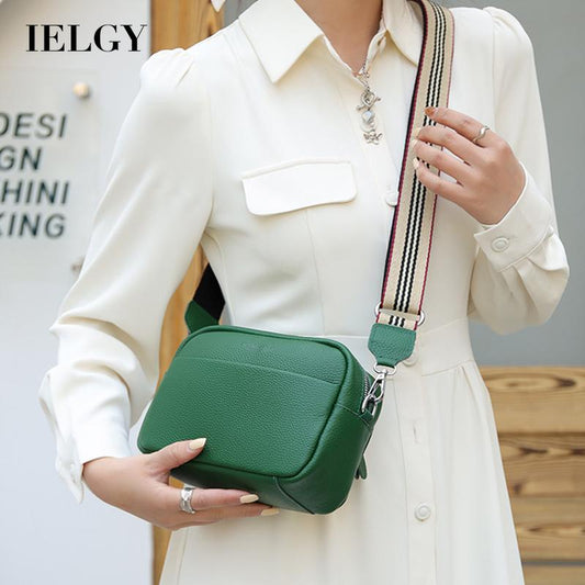 IELGY retro fashion top layer cowhide broadband messenger bag for women