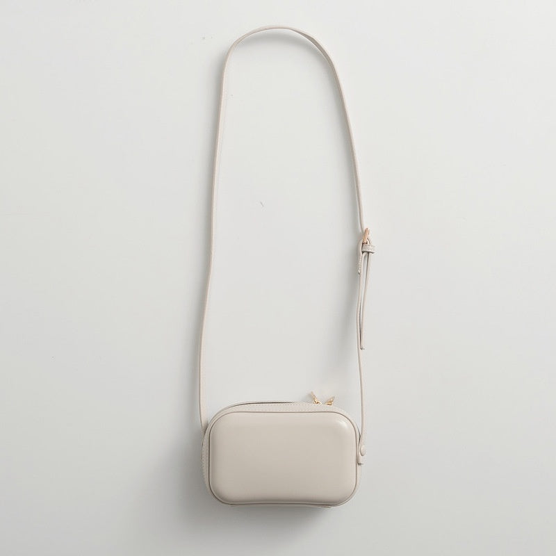IELGY korean style retro mini messenger bag women texture zipper