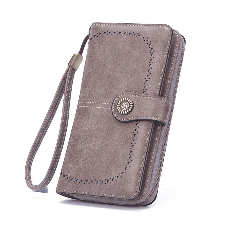 IELGY Women's Korean Style Long Wallet With Large Capacity Zipper Buckle