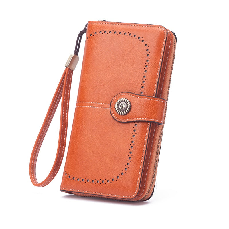 IELGY Women's Korean Style Long Wallet With Large Capacity Zipper Buckle