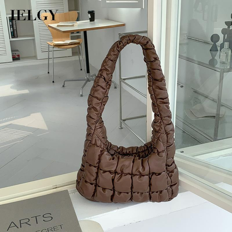 IELGY Shoulder bag women's all-match simple soft leather rhombus niche design