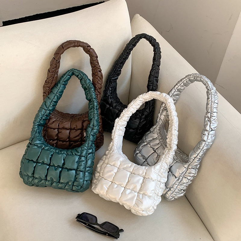 IELGY Shoulder bag women's all-match simple soft leather rhombus niche design